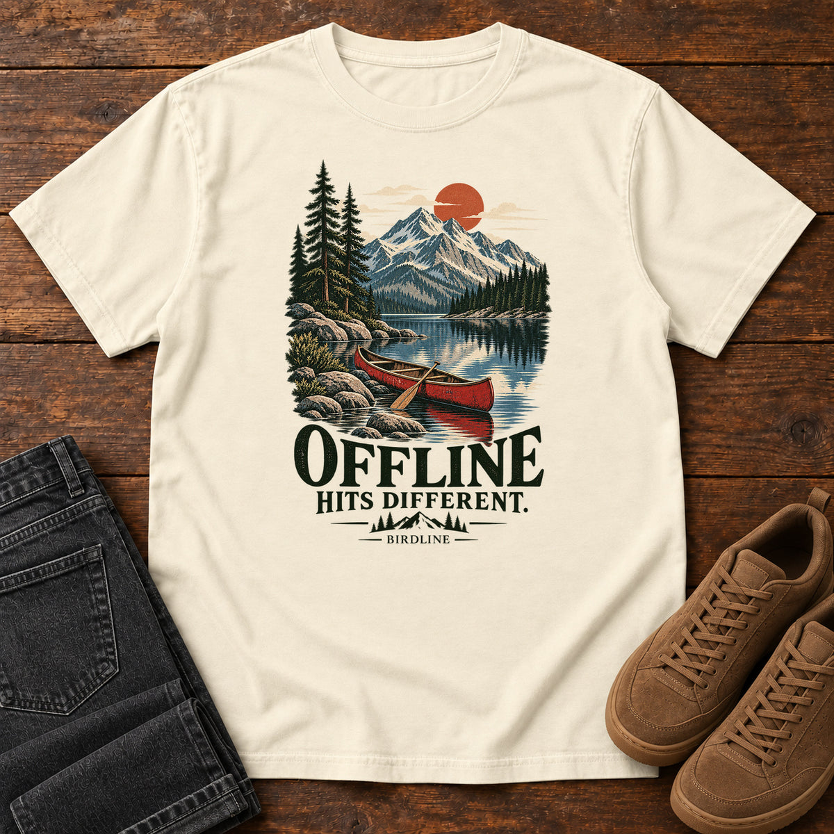 Offline Hits Different Canoe T-Shirt in Ivory