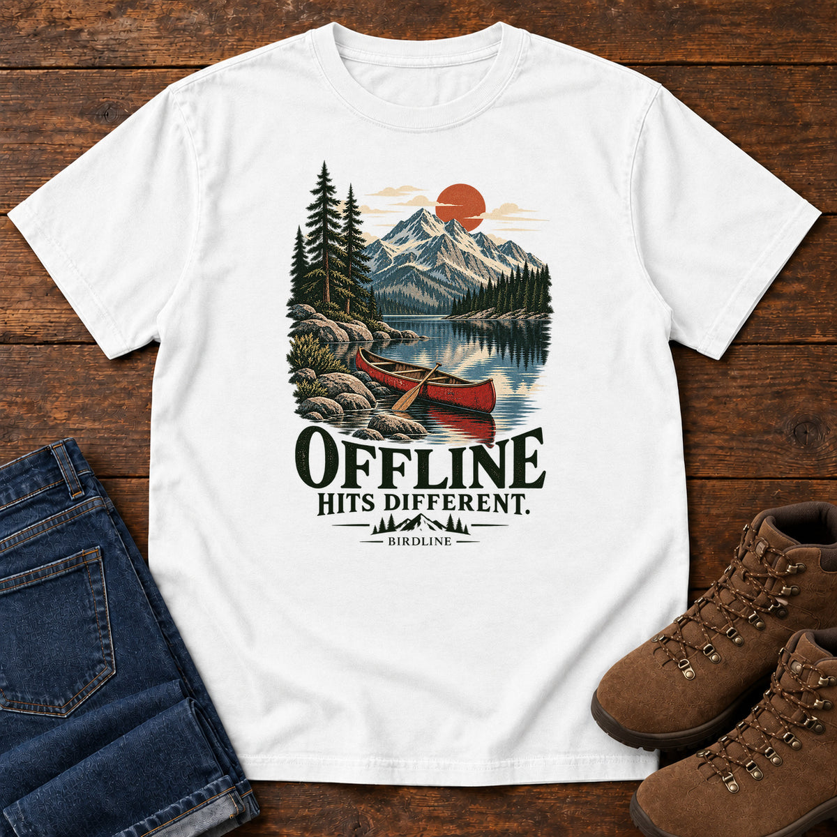 Offline Hits Different Canoe T-Shirt in White