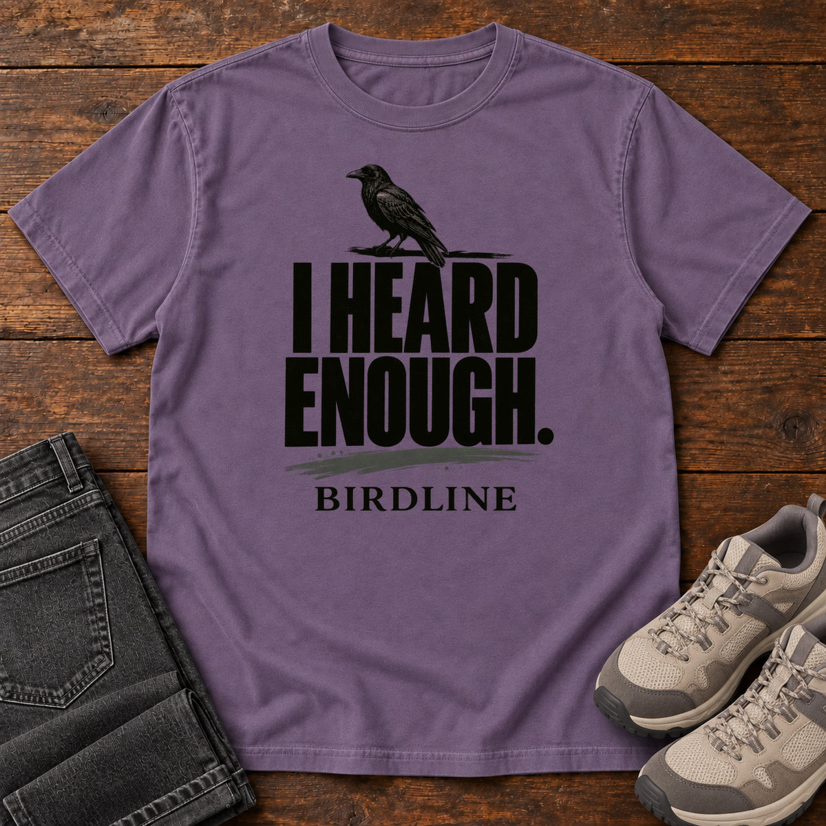 Heard Enough Raven T-Shirt – Perched in Grape