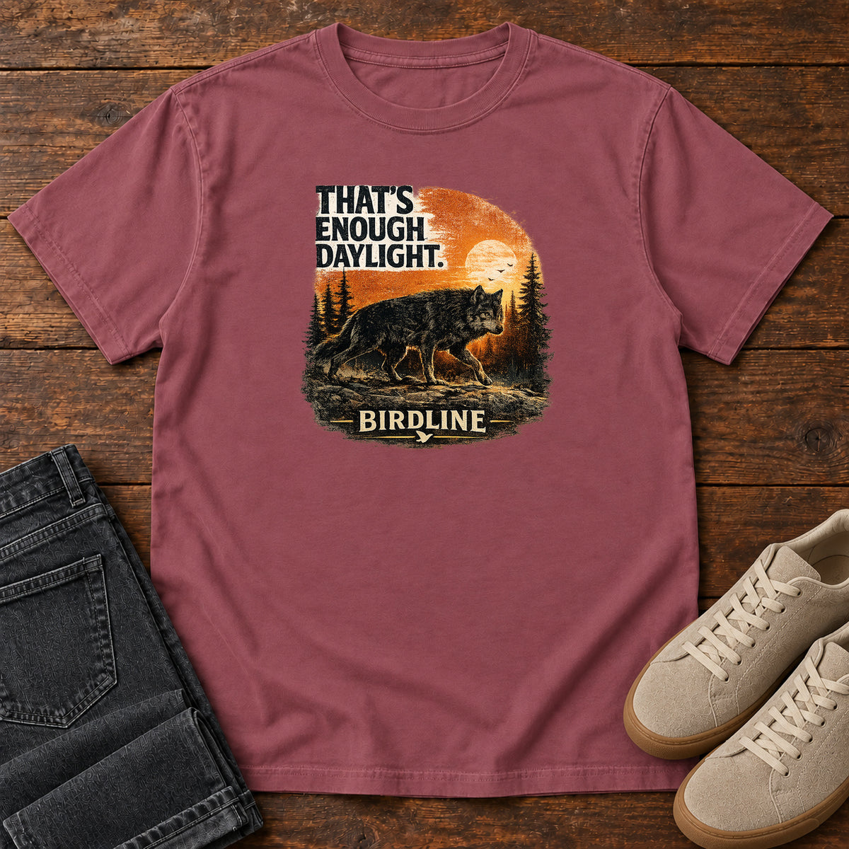 That's Enough Daylight Wild Boar T-Shirt in Brick