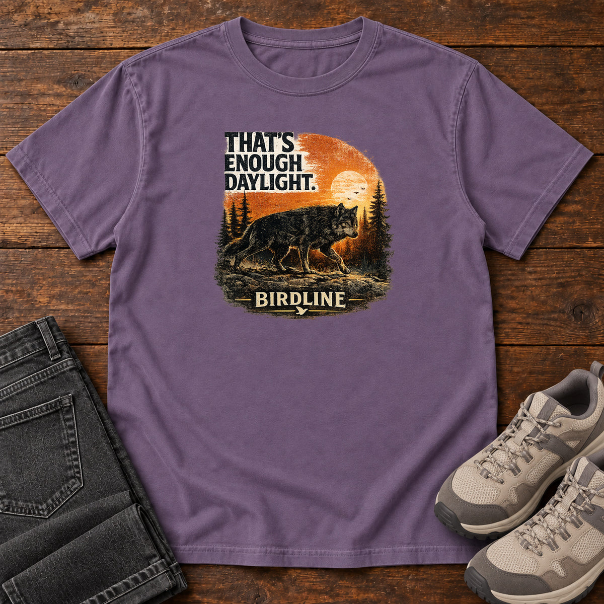 That's Enough Daylight Wild Boar T-Shirt in Grape