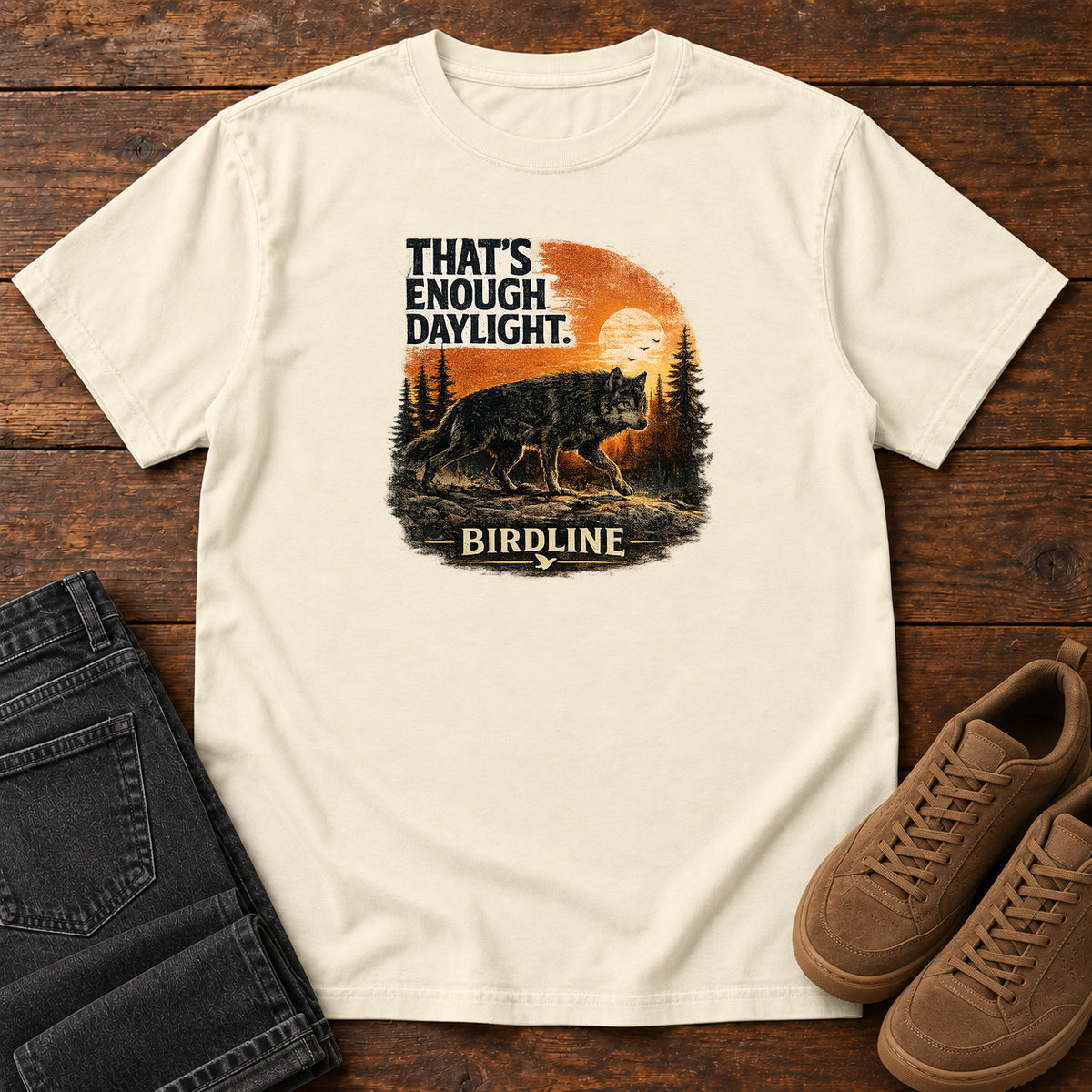 That's Enough Daylight Wild Boar T-Shirt in Ivory
