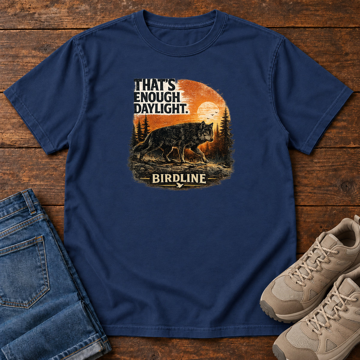 That's Enough Daylight Wild Boar T-Shirt in True Navy