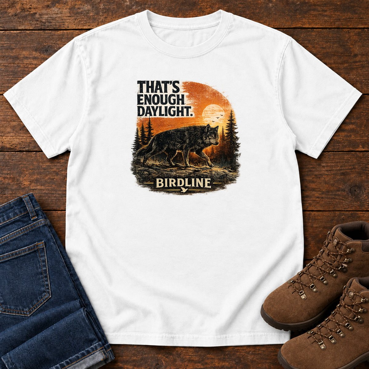 That's Enough Daylight Wild Boar T-Shirt in White