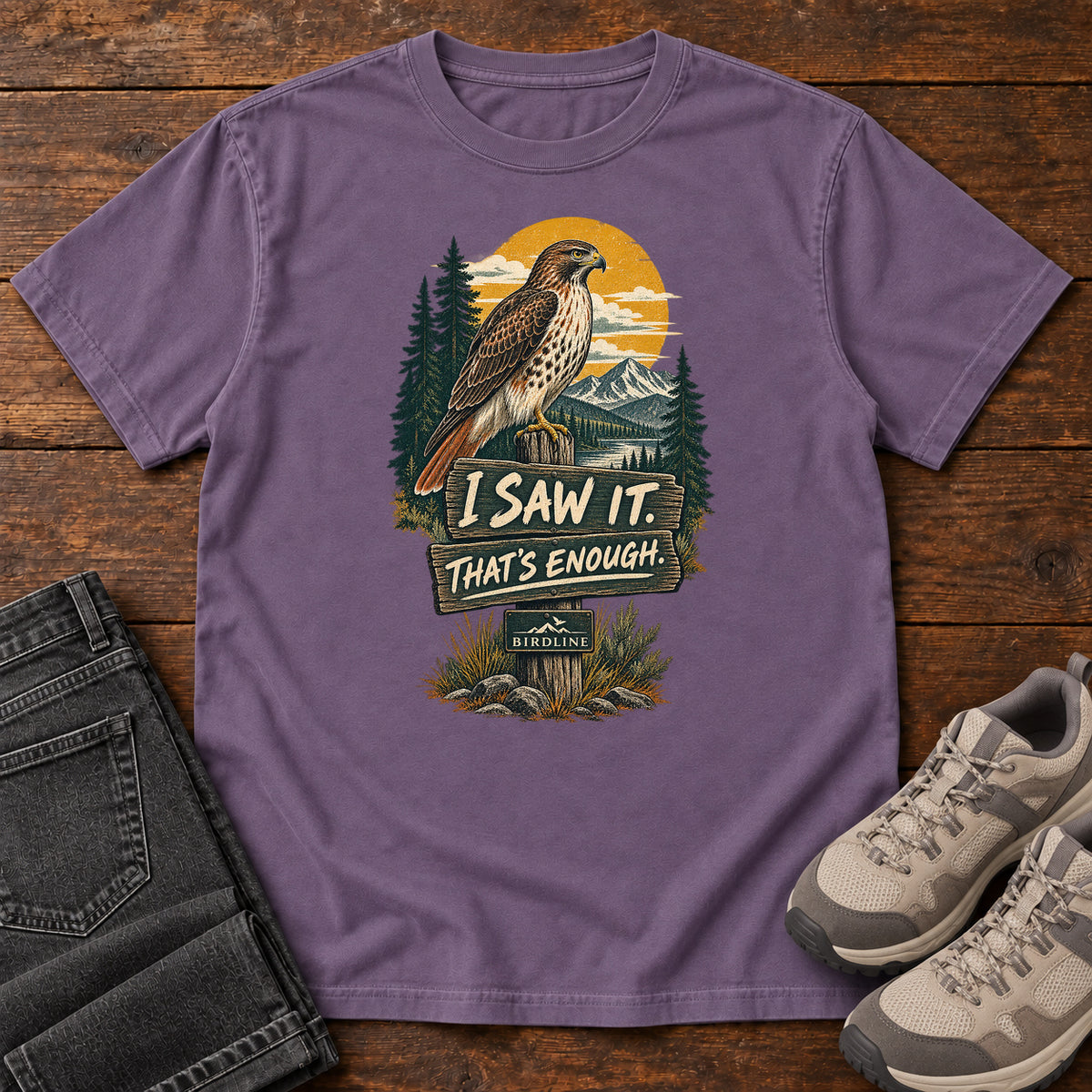 I Saw It That's Enough Hawk T-Shirt in Grape