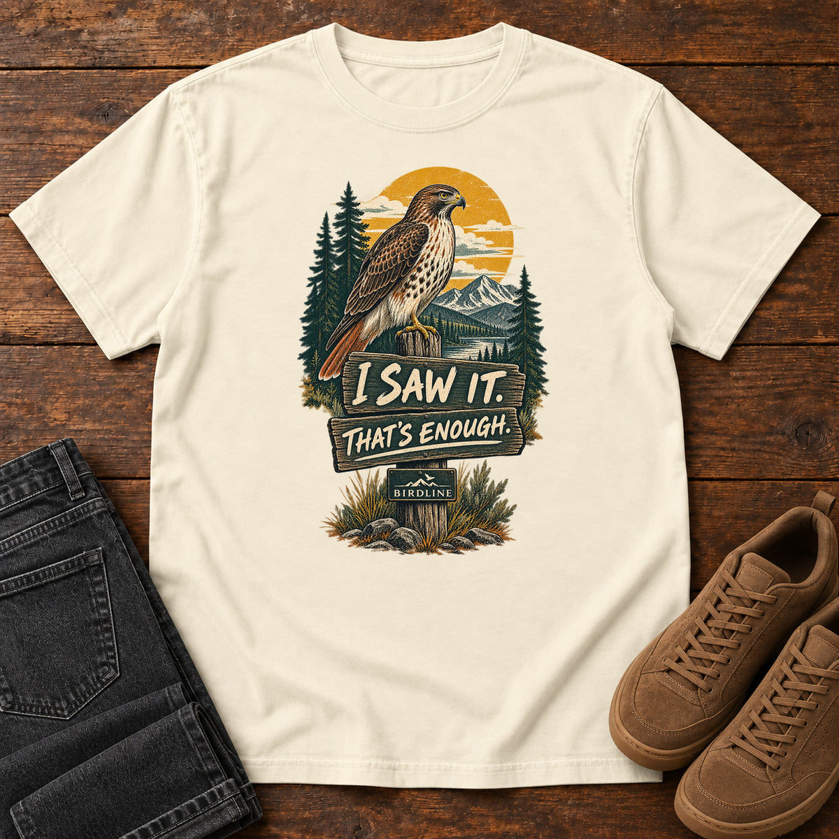 I Saw It That's Enough Hawk T-Shirt in Ivory