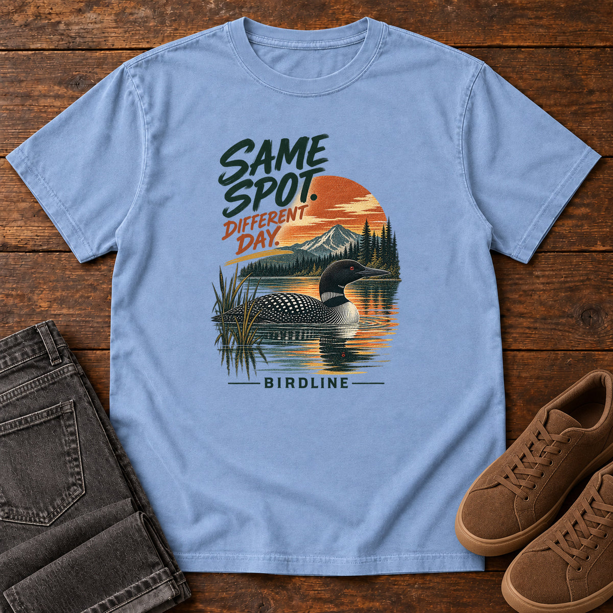 Same Spot Different Day Loon T-Shirt in Washed Denim