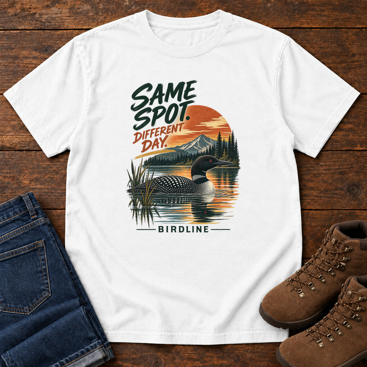 Same Spot Different Day Loon T-Shirt in White