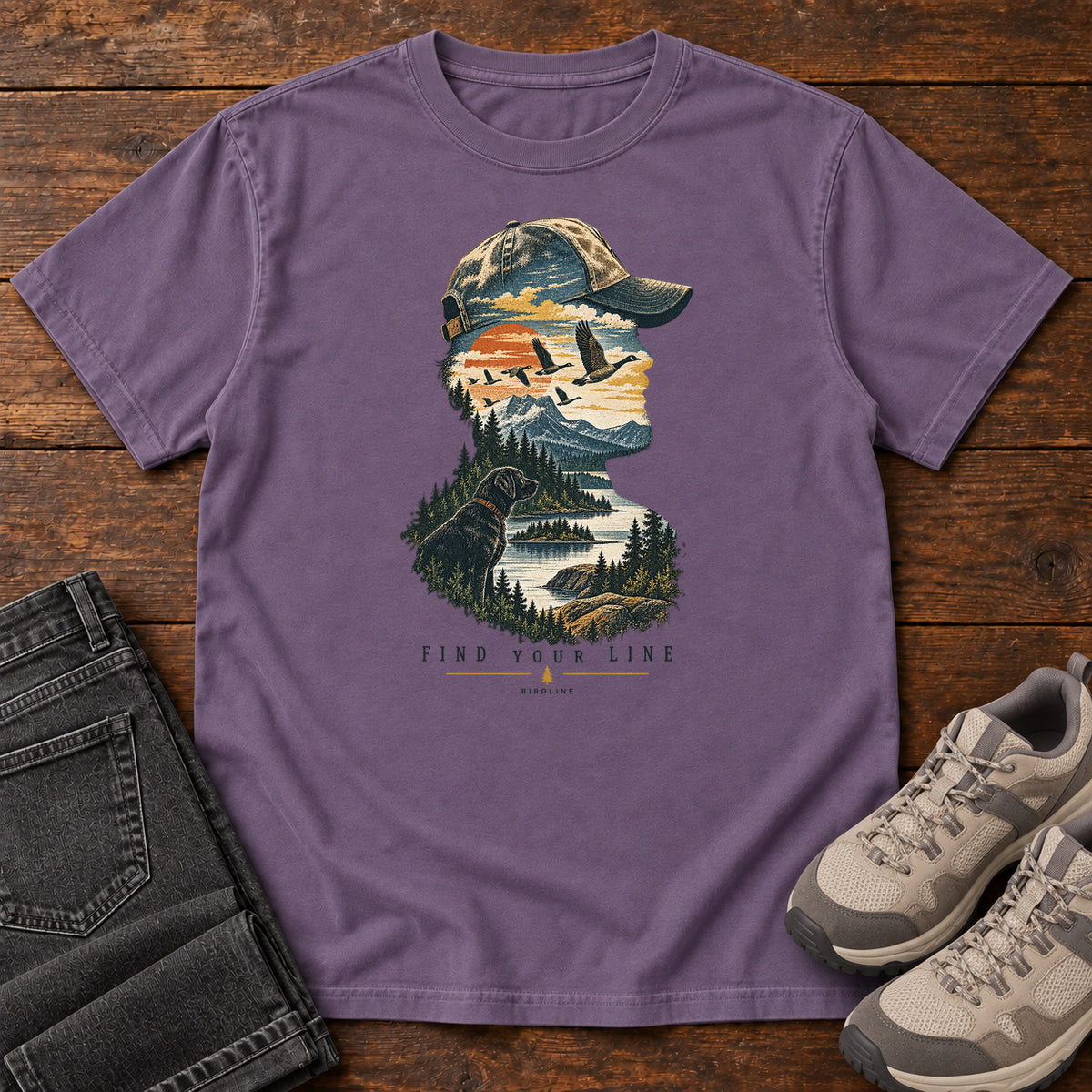 Find Your Line Birdwatcher T-Shirt in Grape