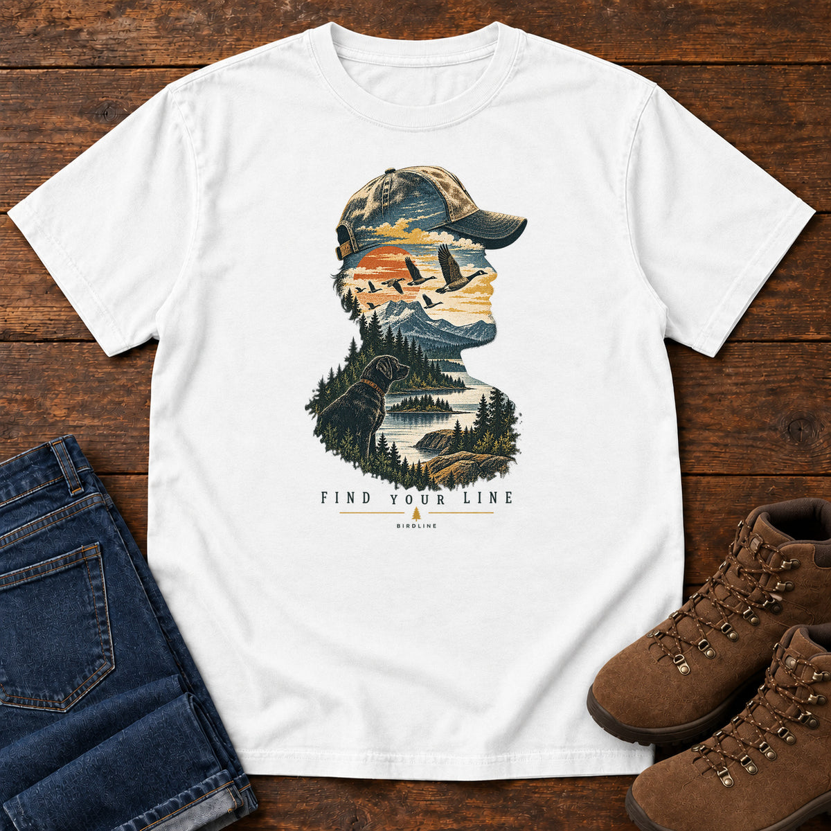 Find Your Line Birdwatcher T-Shirt in White
