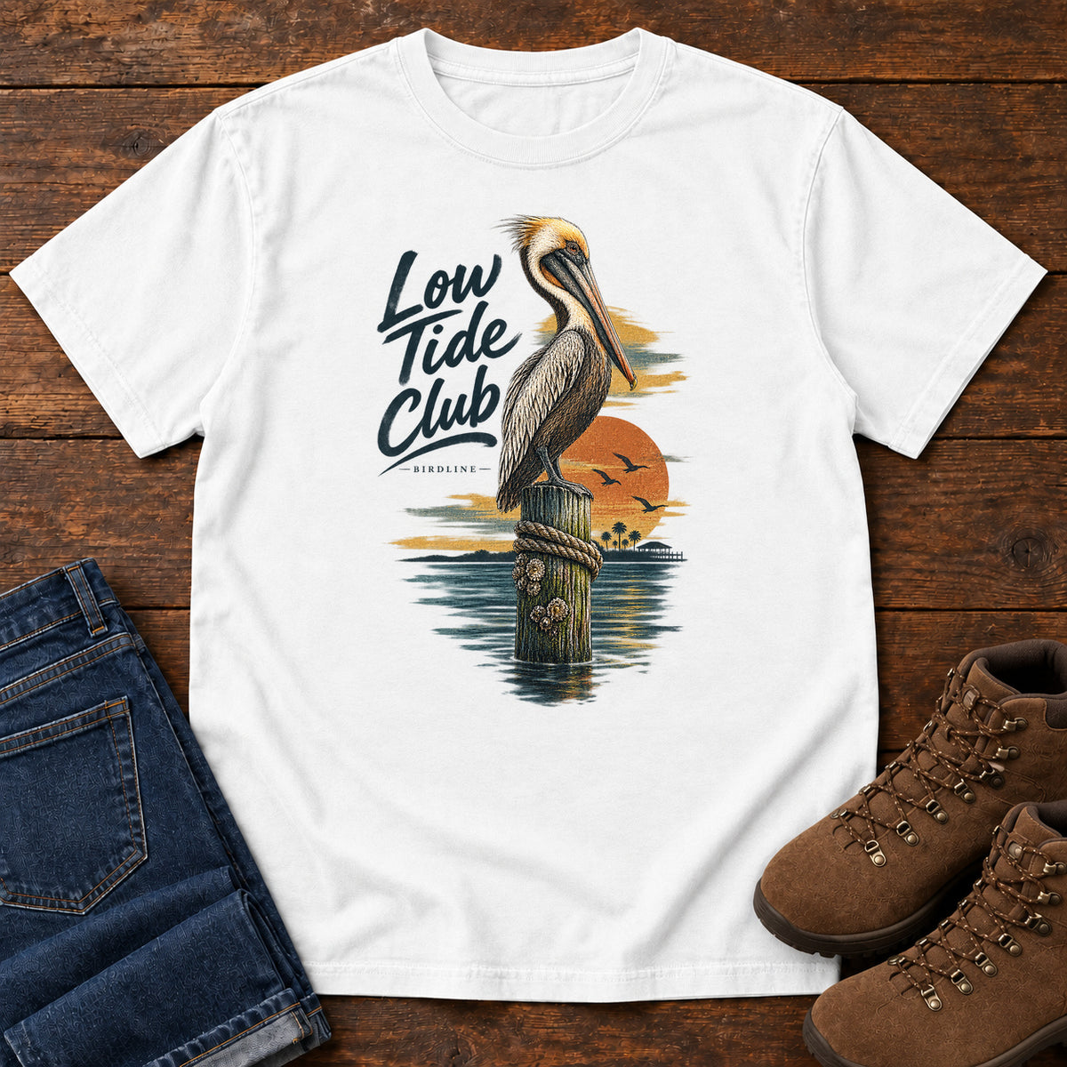 Low Tide Club Pelican T-Shirt in White