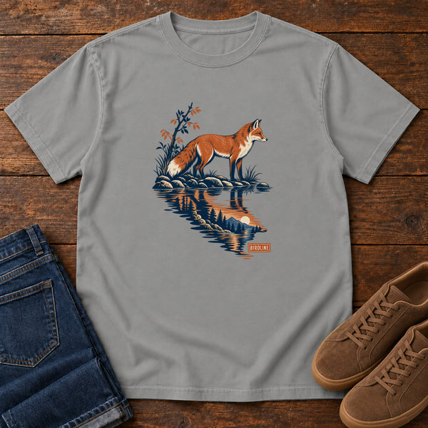 Fox Reflection T-Shirt in Grey, front view