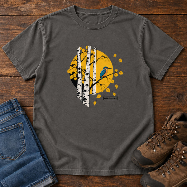 Aspens Kingfisher T-Shirt in Pepper, front view