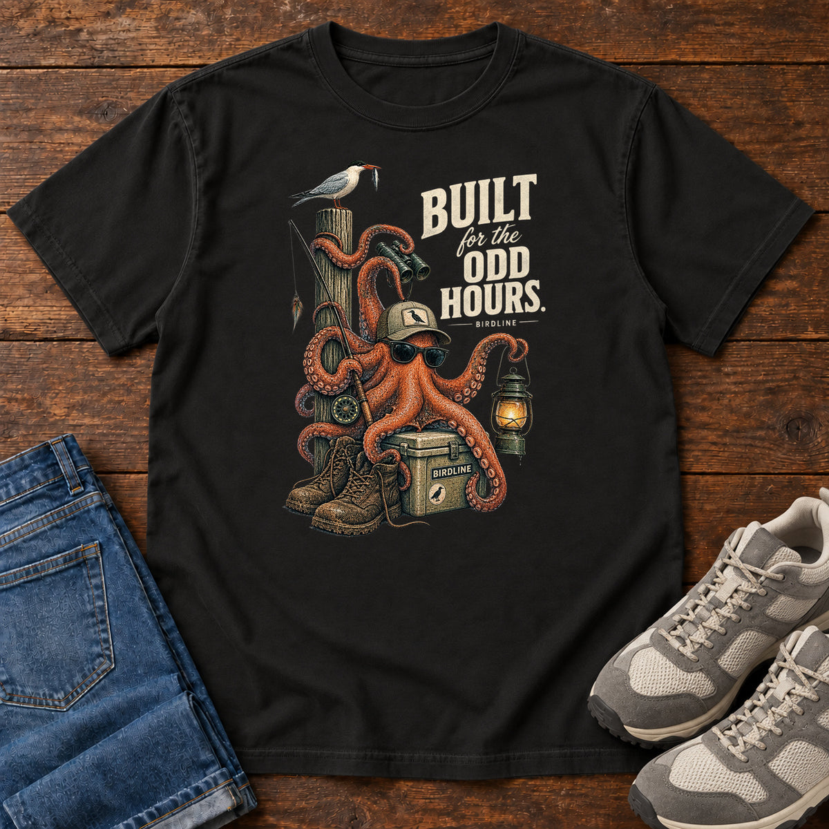 Built for the Odd Hours Octopus T-Shirt in Black