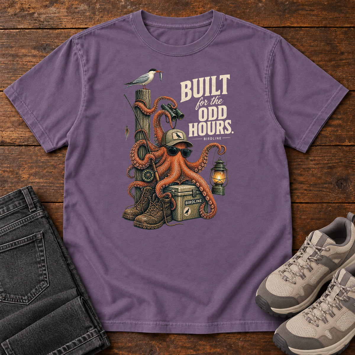 Built for the Odd Hours Octopus T-Shirt in Grape