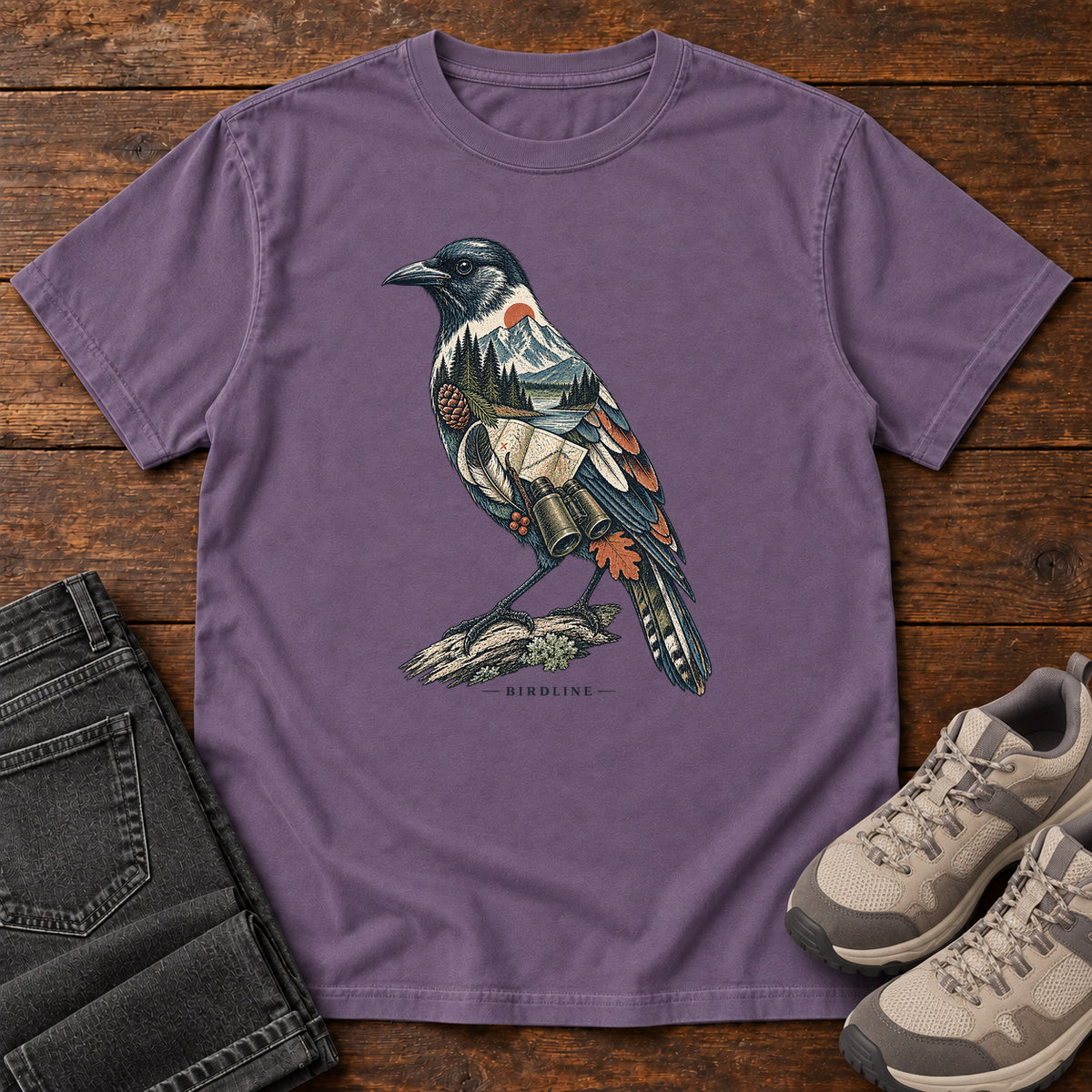 Rose Breasted Grosbeak Field Kit T-Shirt in Grape