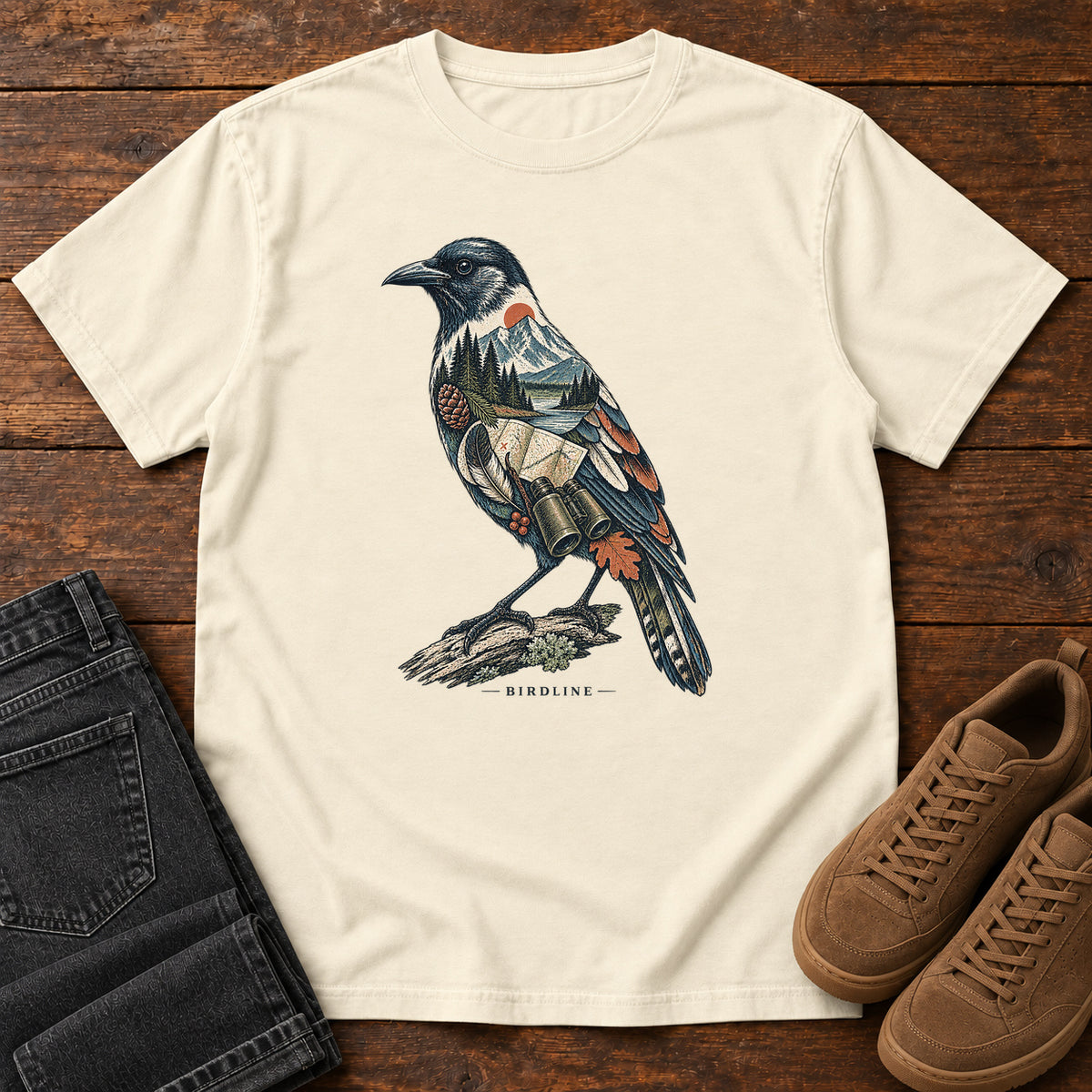 Rose Breasted Grosbeak Field Kit T-Shirt in Ivory