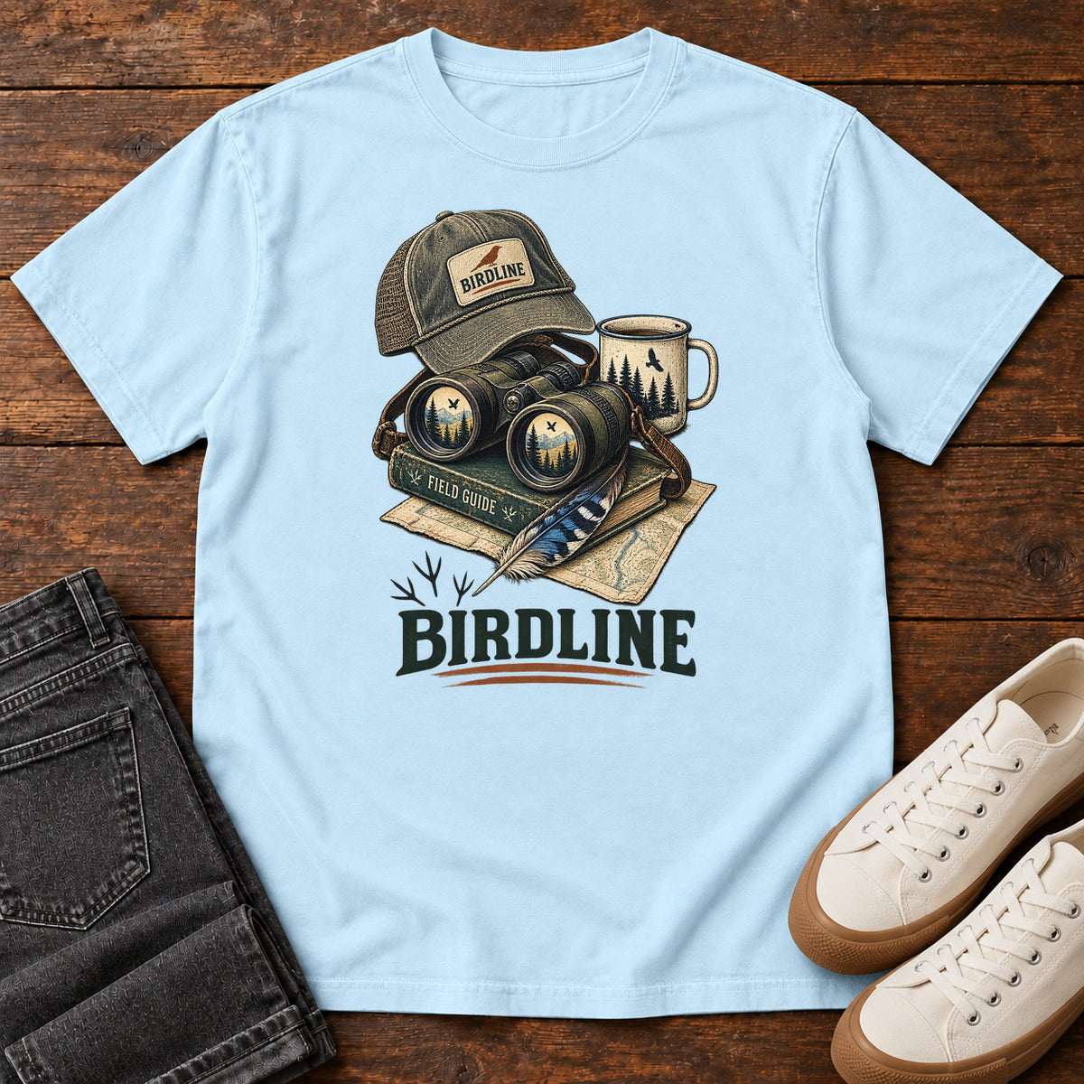 Birdline Field Guide Kit T-Shirt in Chambray