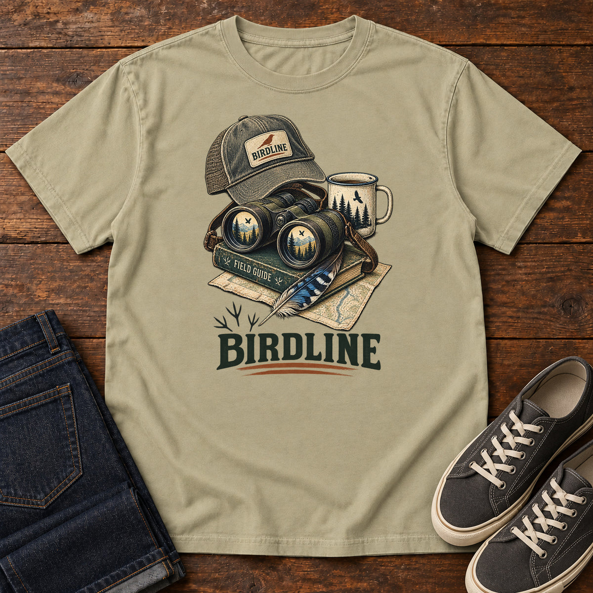 Birdline Field Guide Kit T-Shirt in Khaki