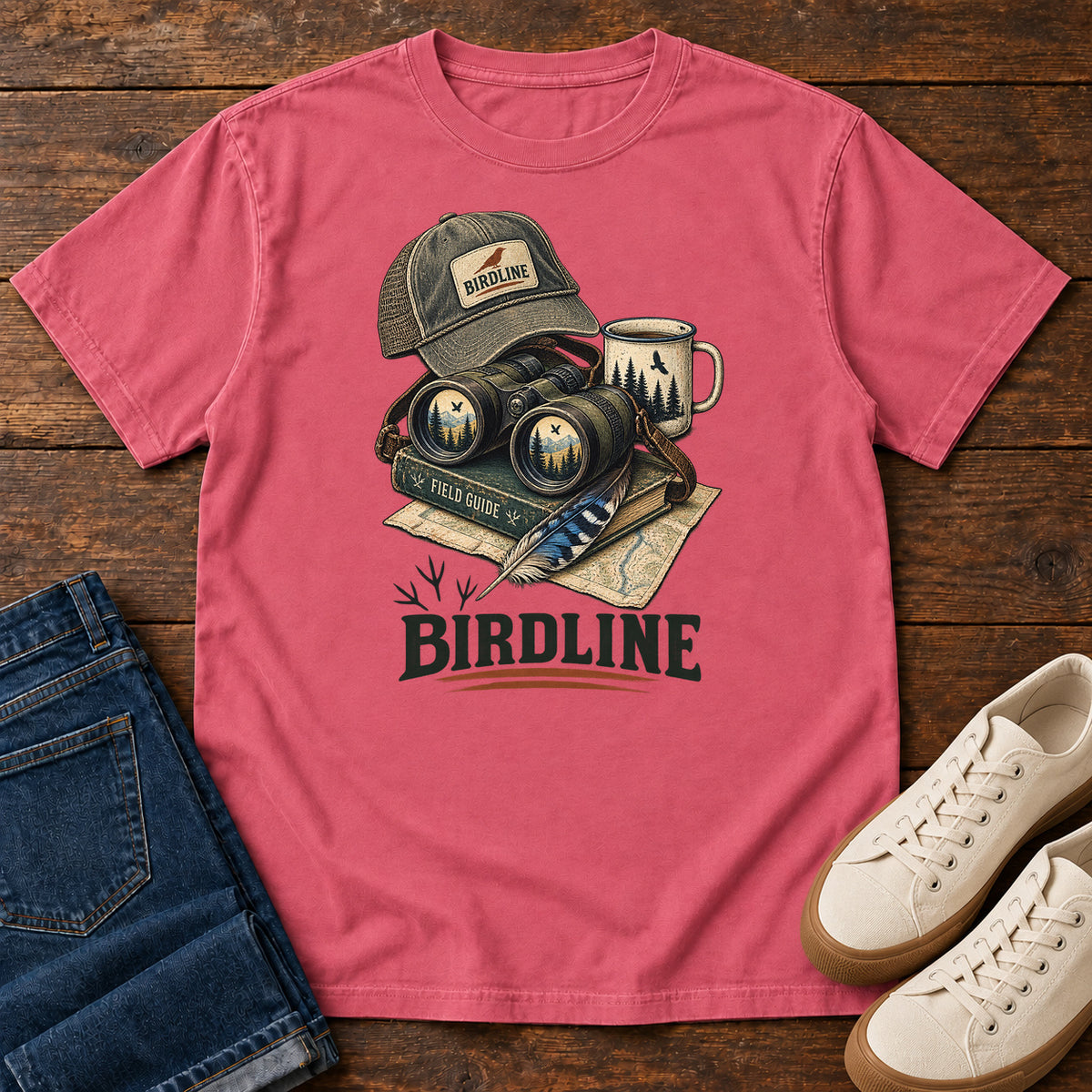 Birdline Field Guide Kit T-Shirt in Watermelon