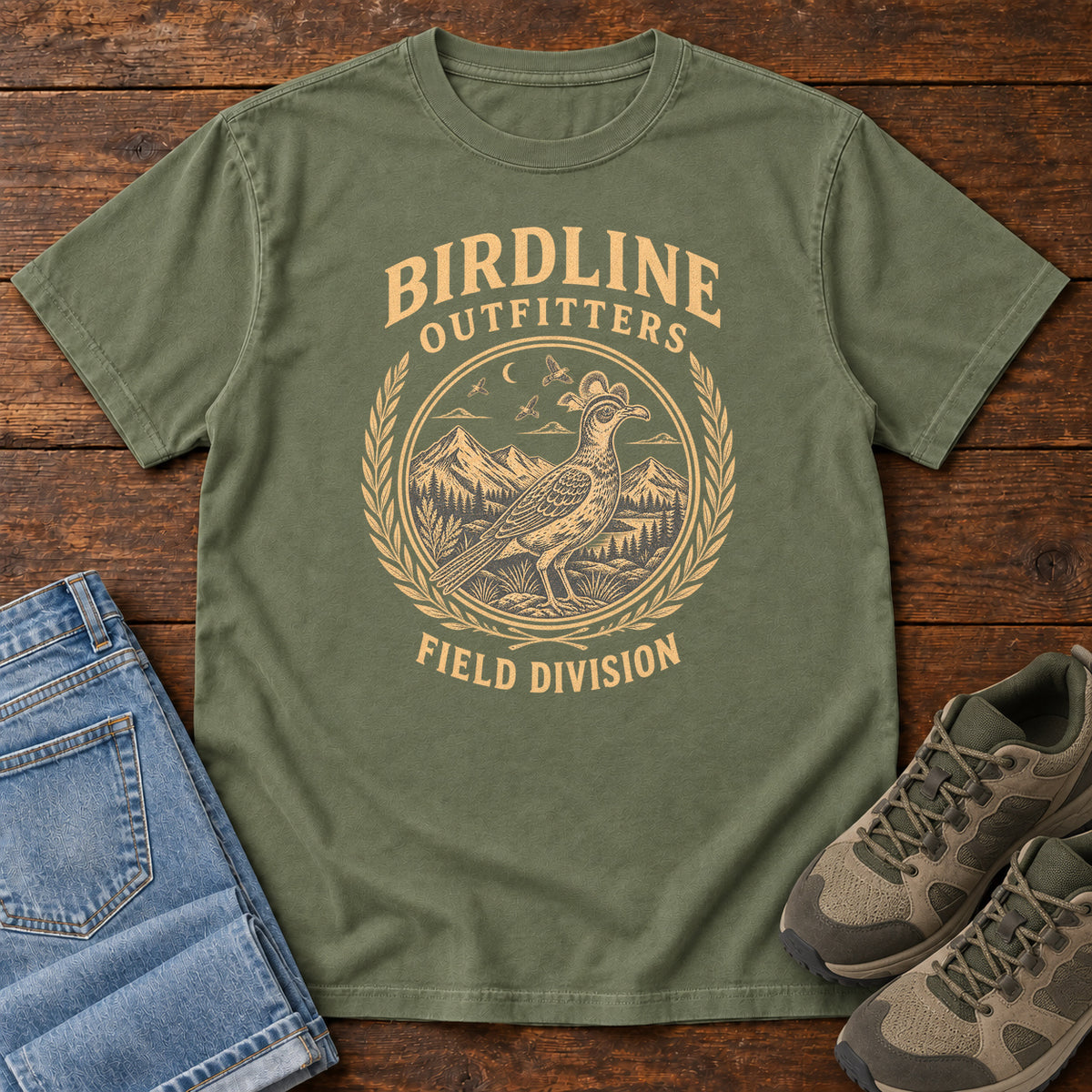 Field Division T-Shirt in Moss