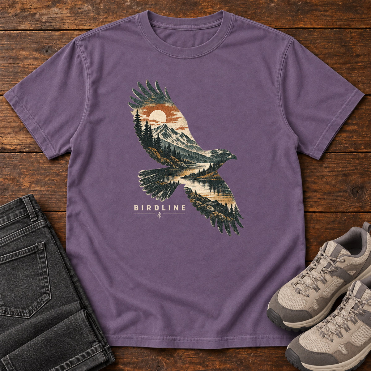 Eagle Mountain Double Exposure T-Shirt in Grape