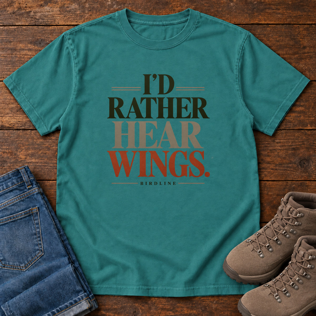 I'd Rather Hear Wings T-Shirt in Emerald
