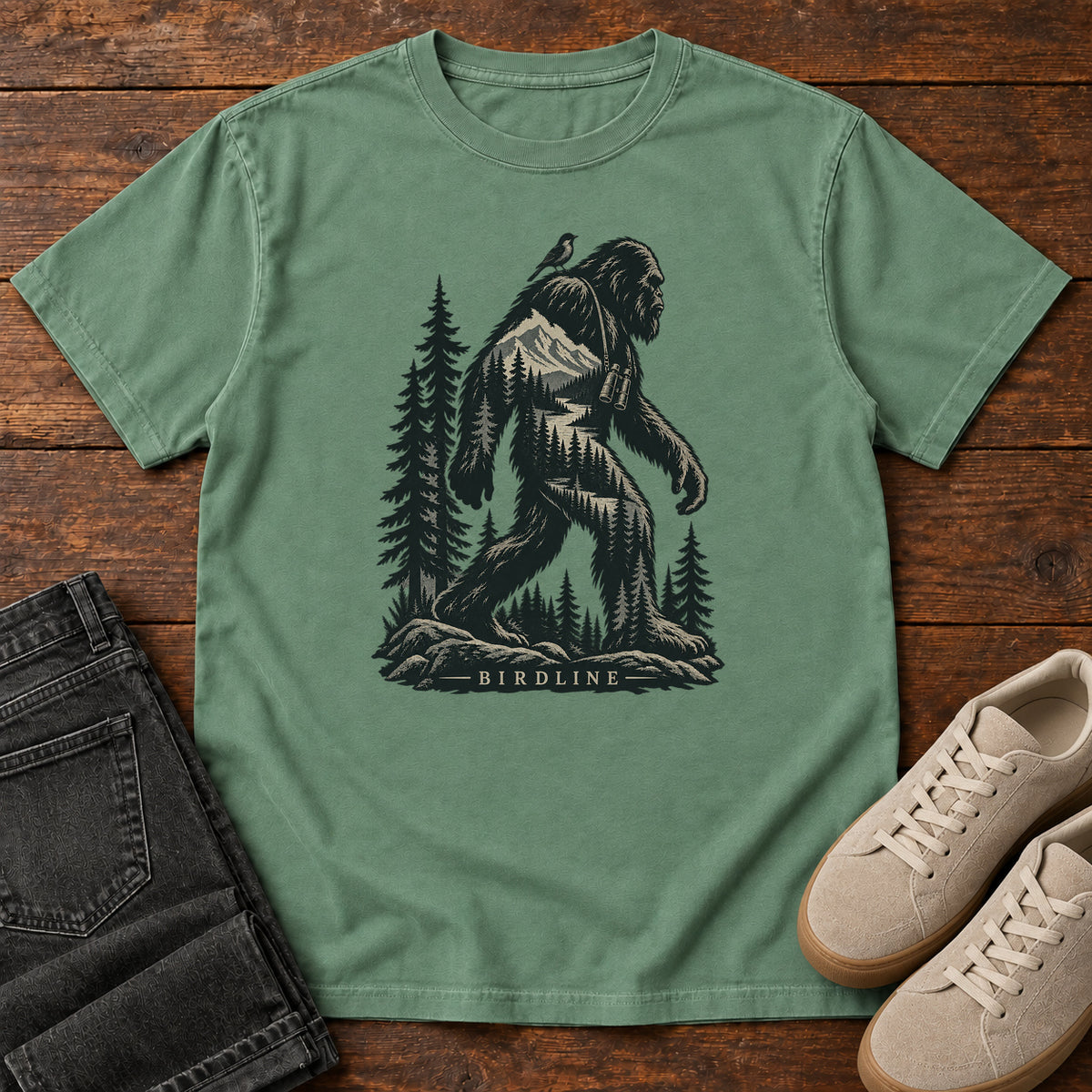 Bigfoot Forest T-Shirt in Light Green