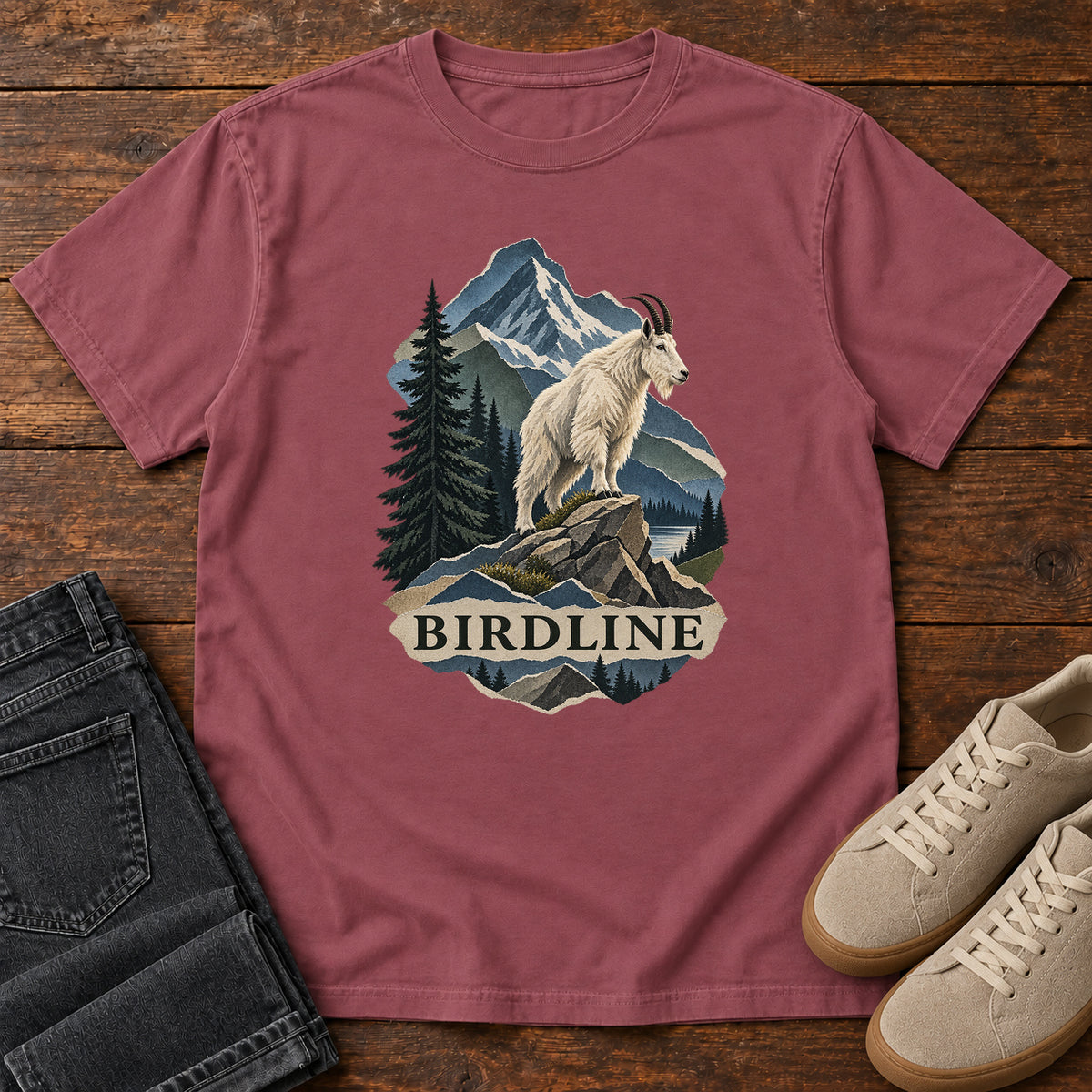 Mountain Goat T-Shirt in Brick
