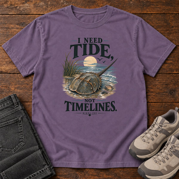 I Need Tides Not Timelines Horseshoe Crab T-Shirt, alternate view