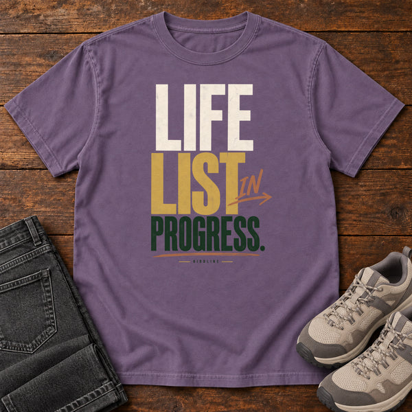 Life List in Progress T-Shirt in Grape, front view