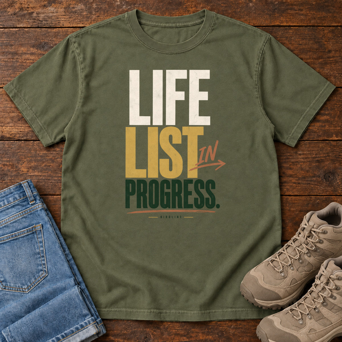 Life List in Progress T-Shirt in Hemp