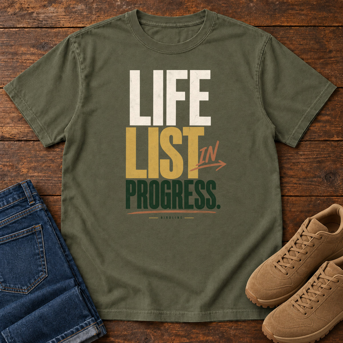 Life List in Progress T-Shirt in Sage