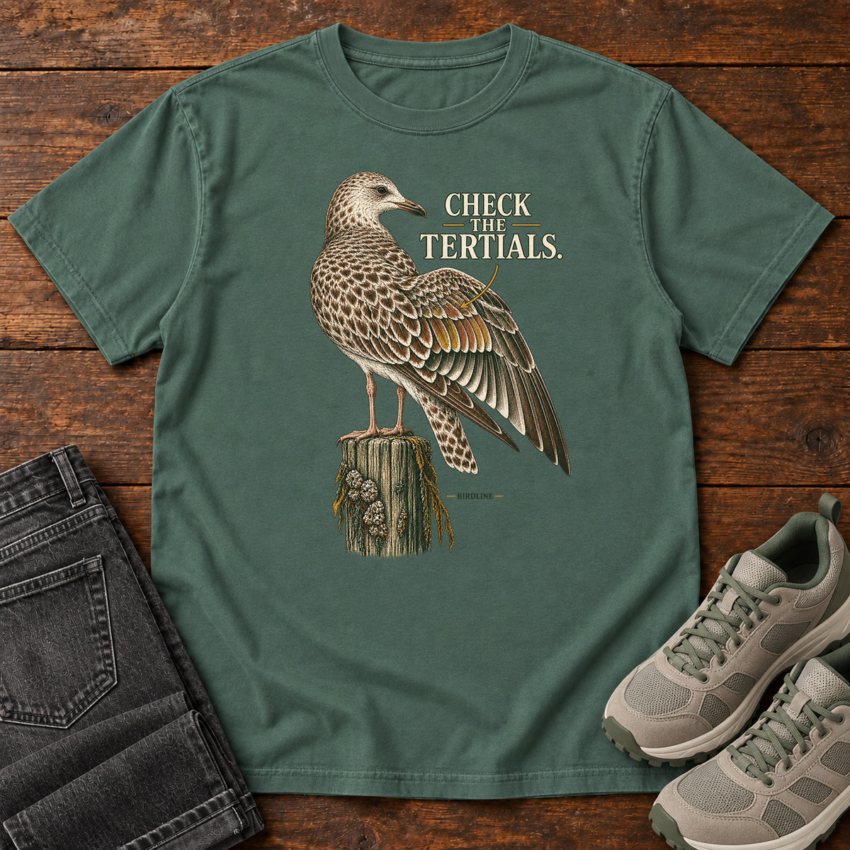 Check the Tertials Gull T-Shirt in Blue Spruce