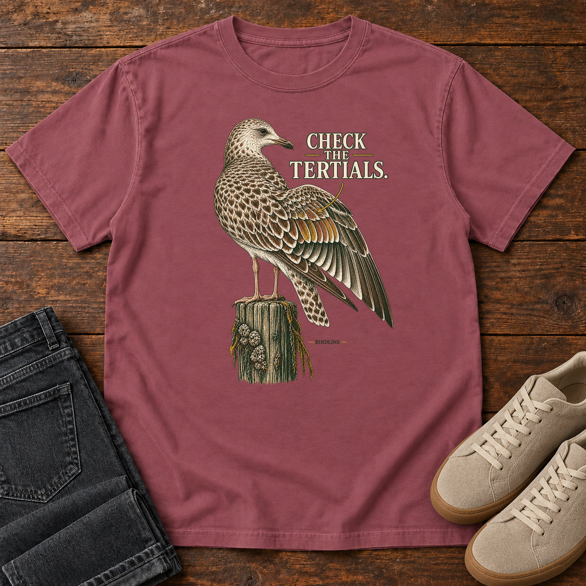Check the Tertials Gull T-Shirt in Brick
