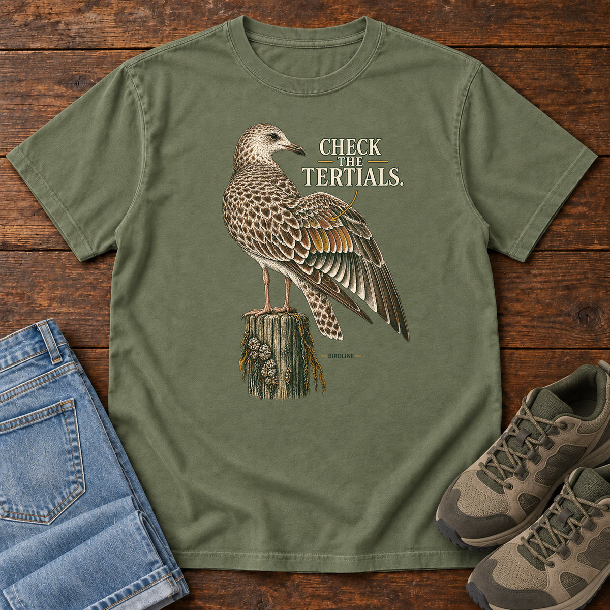 Check the Tertials Gull T-Shirt in Moss