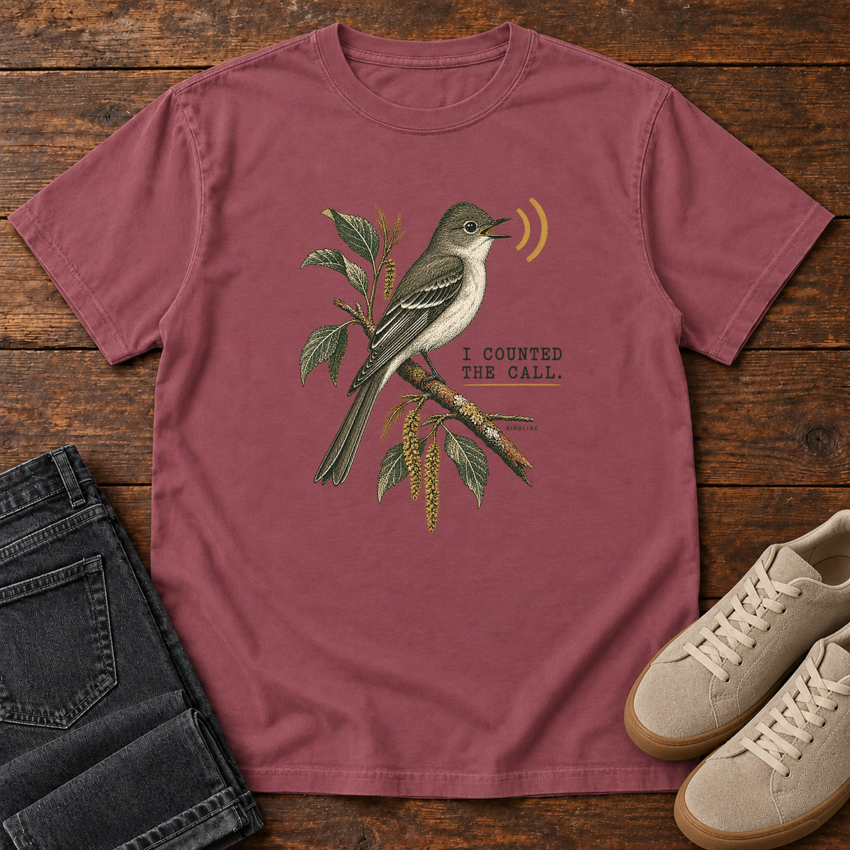 I Counted the Call Songbird T-Shirt – Perched in Brick