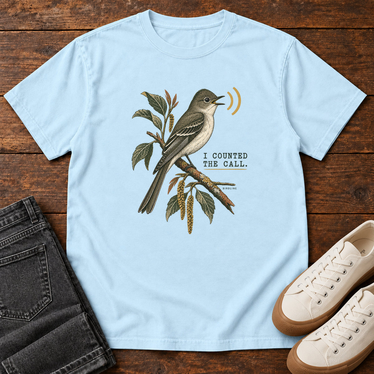 I Counted the Call Songbird T-Shirt – Perched in Chambray