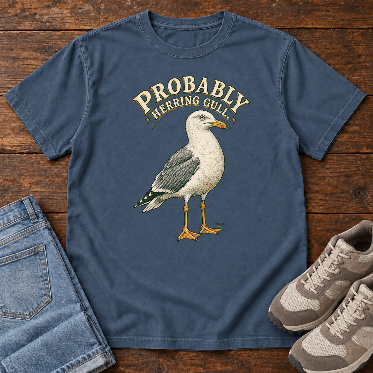 Probably Herring Gull T-Shirt – Portrait in Midnight