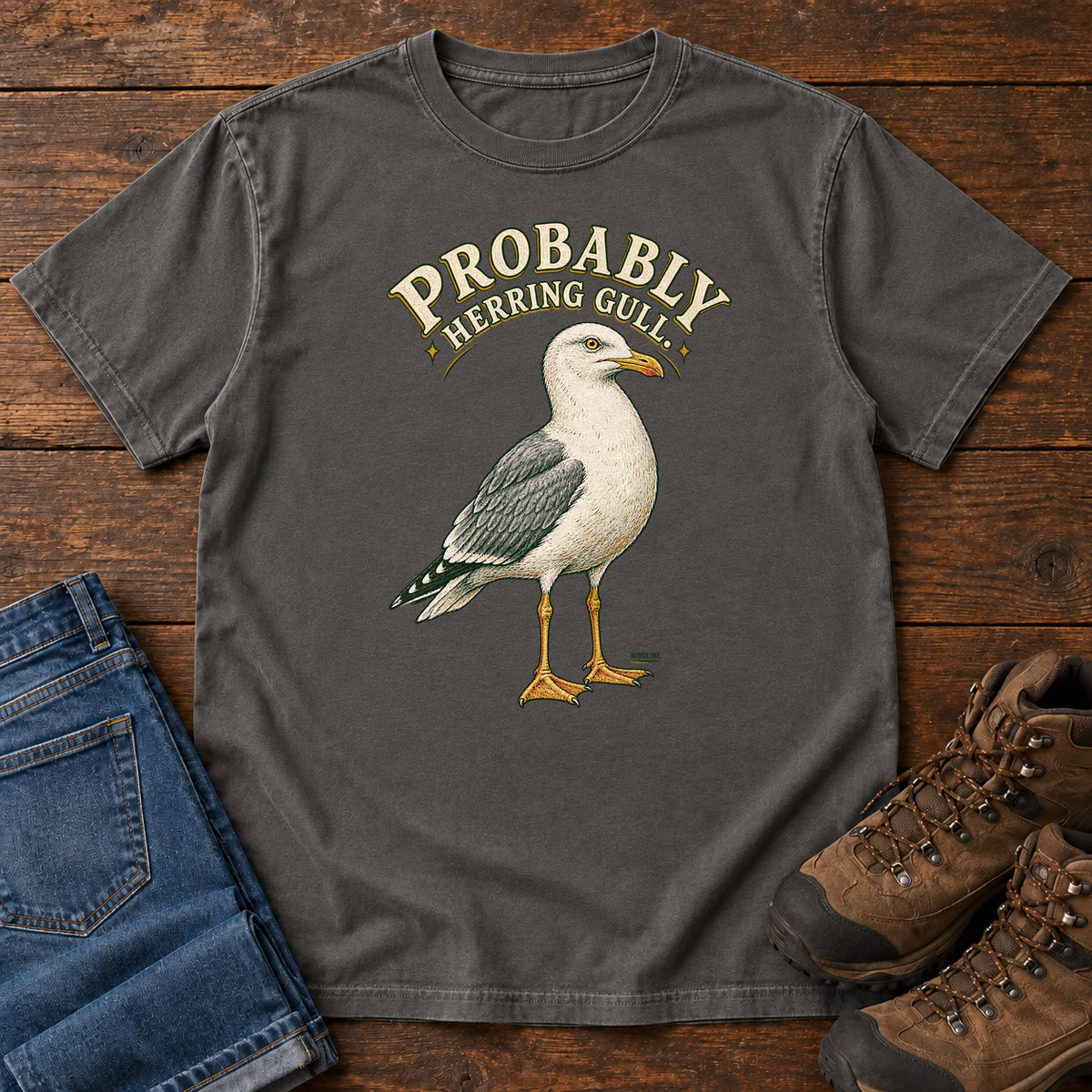 Probably Herring Gull T-Shirt – Portrait in Pepper