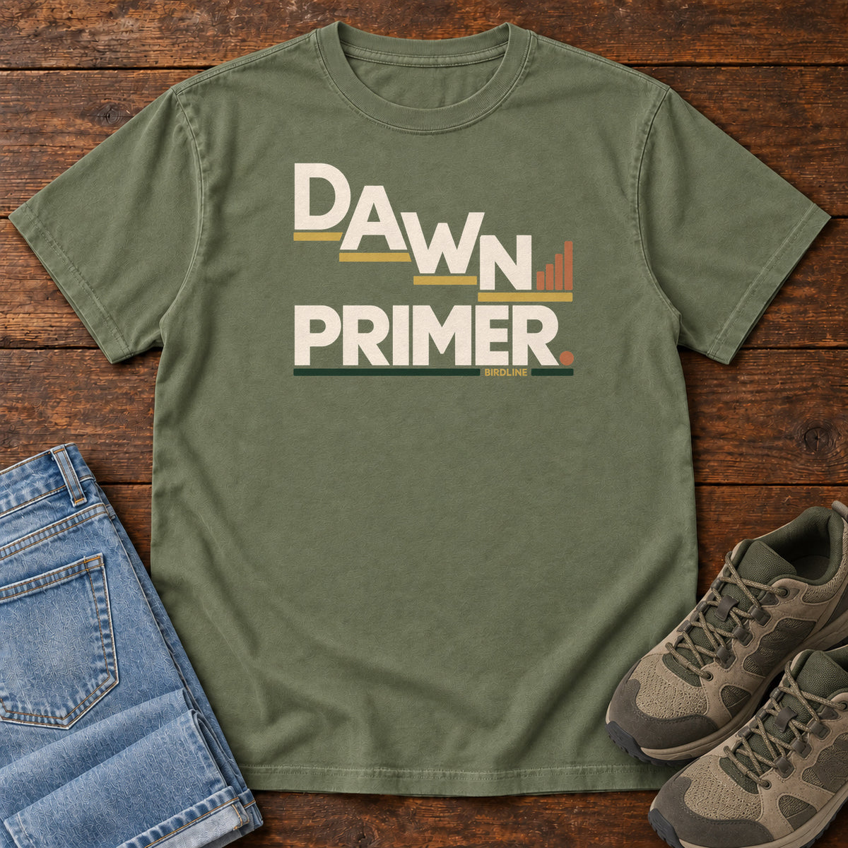 Dawn Primer T-Shirt in Moss