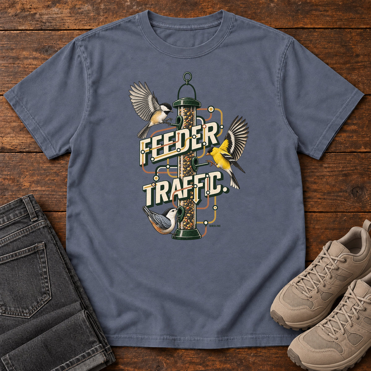 Feeder Traffic T-Shirt in Denim