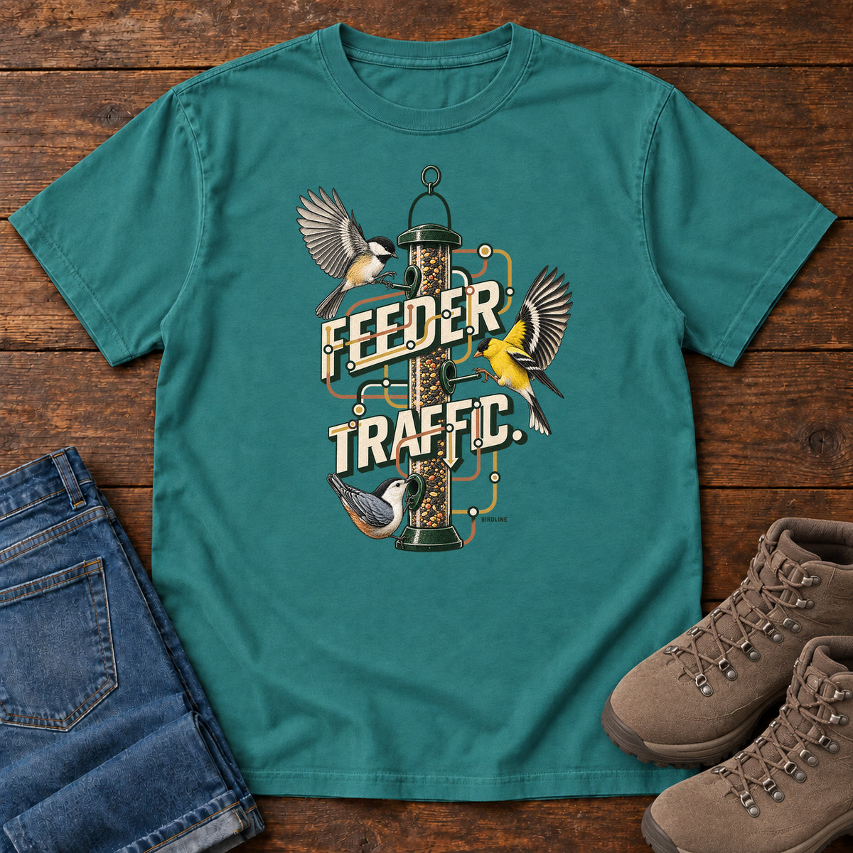 Feeder Traffic T-Shirt in Emerald