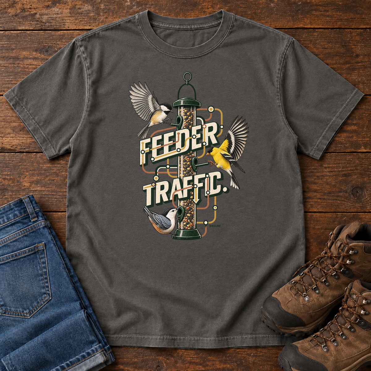 Feeder Traffic T-Shirt in Pepper