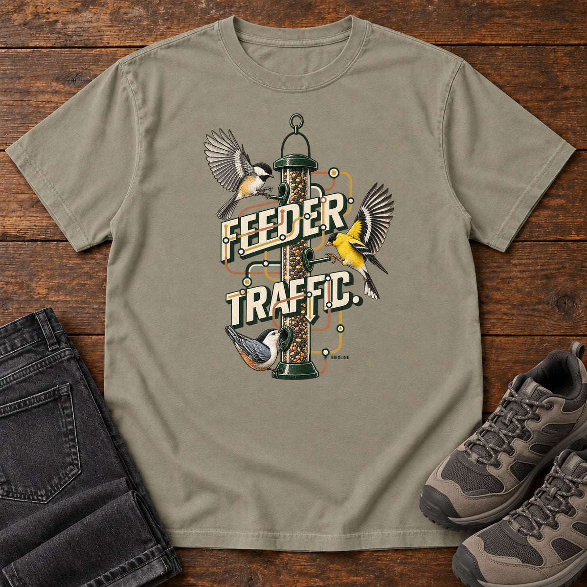 Feeder Traffic T-Shirt in Sandstone