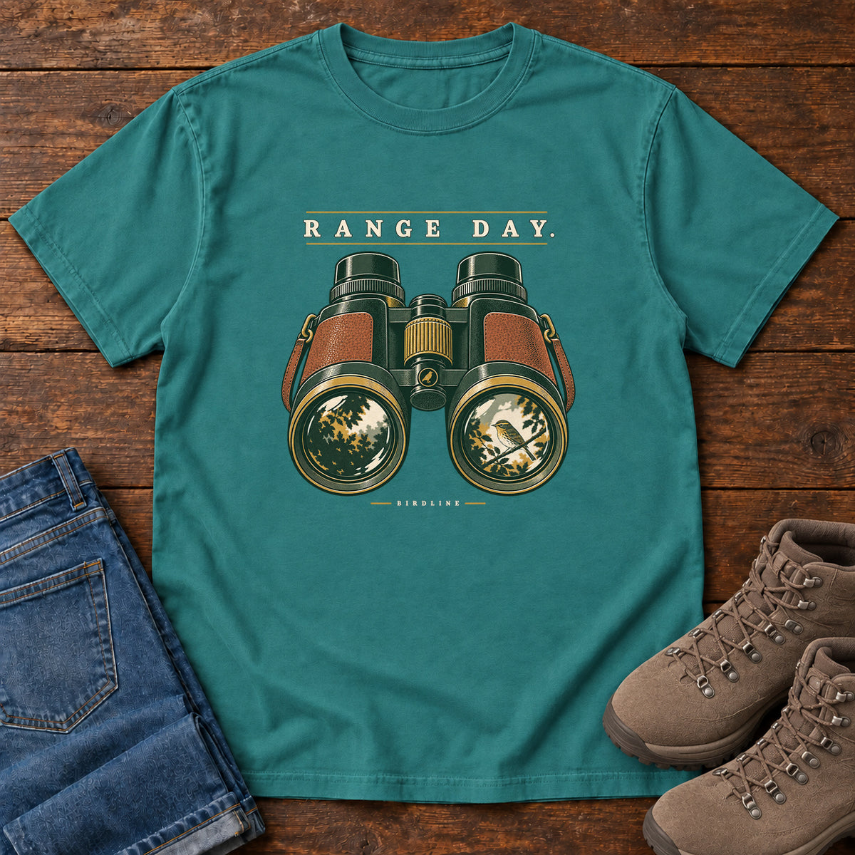 Range Day Binoculars T-Shirt in Emerald