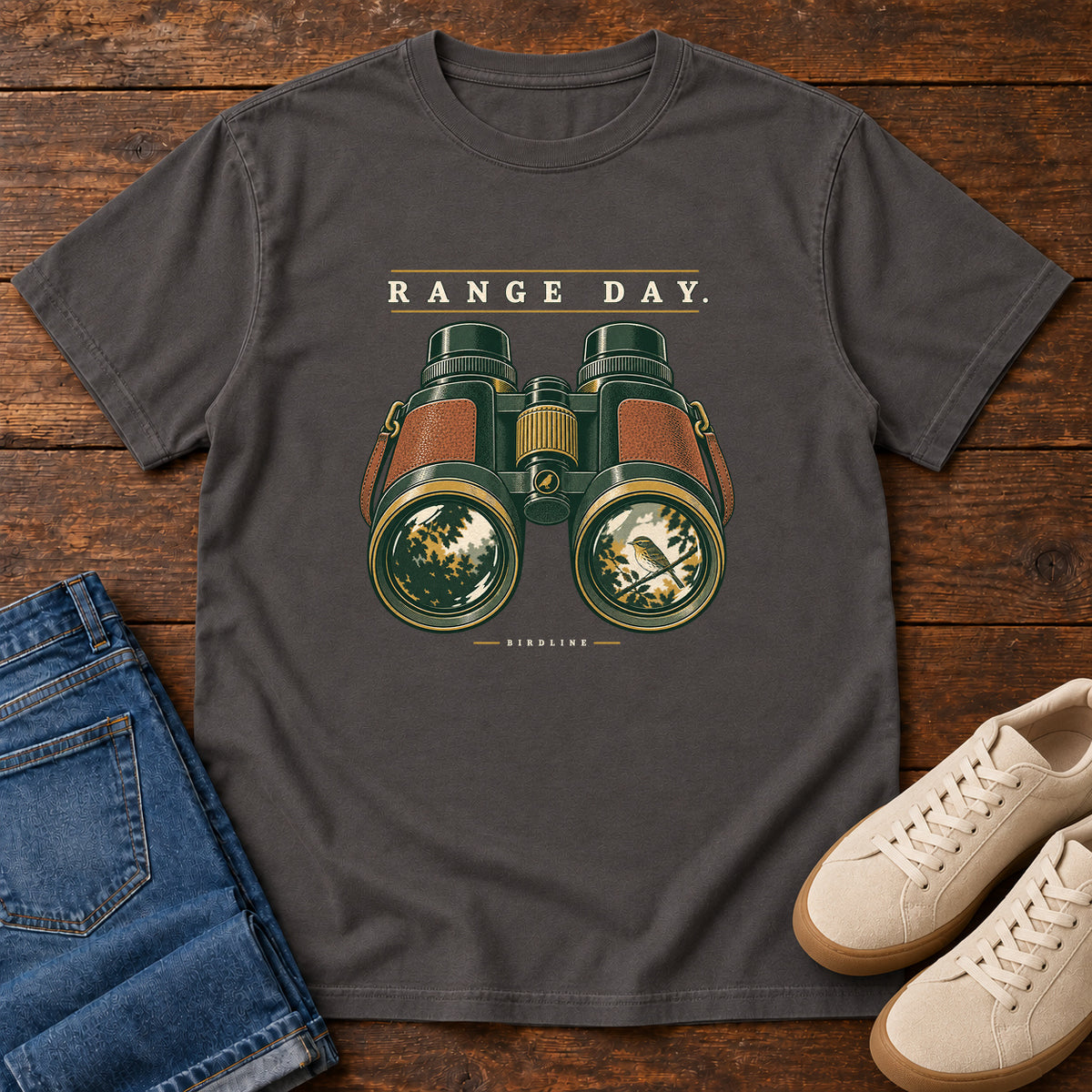 Range Day Binoculars T-Shirt in Graphite