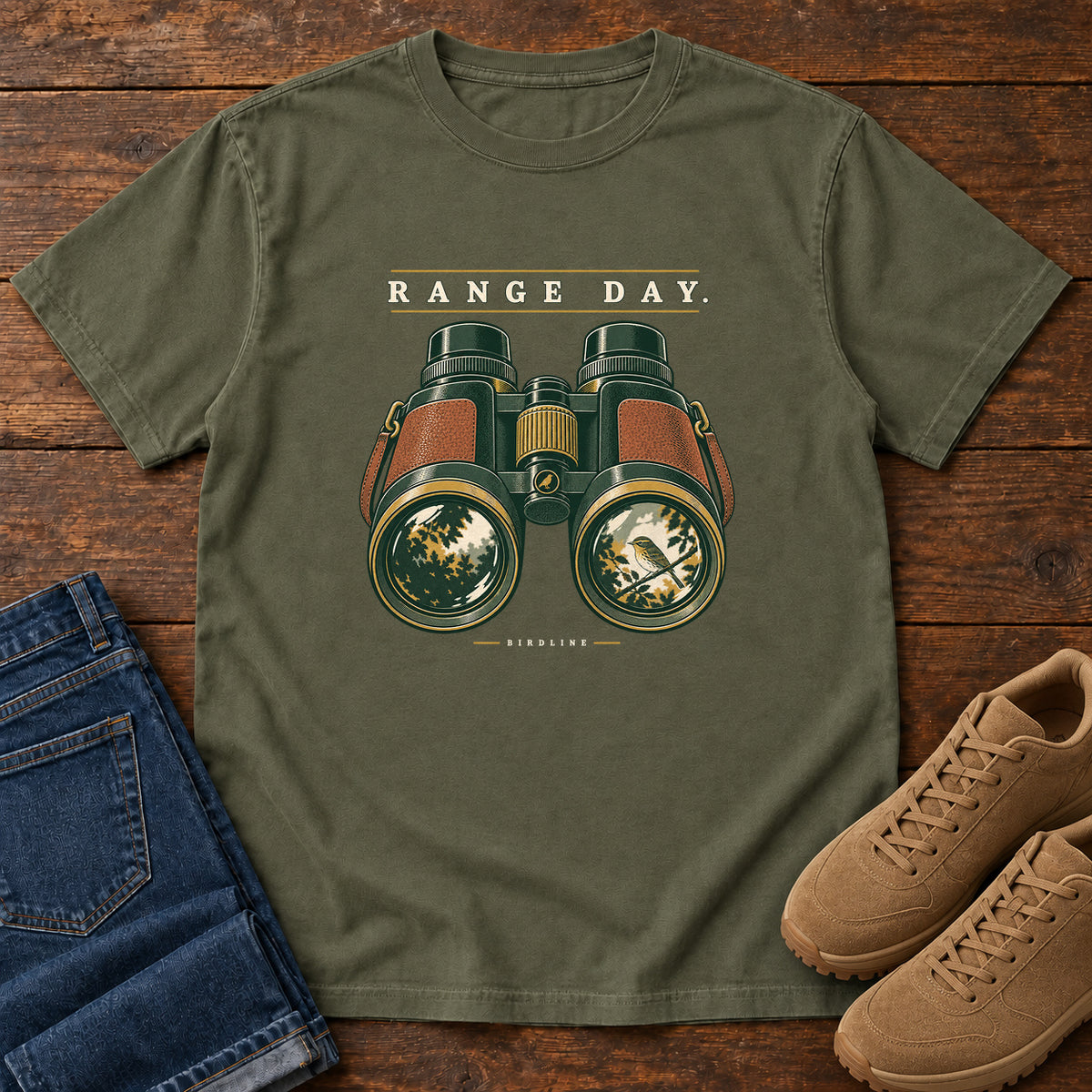 Range Day Binoculars T-Shirt in Sage