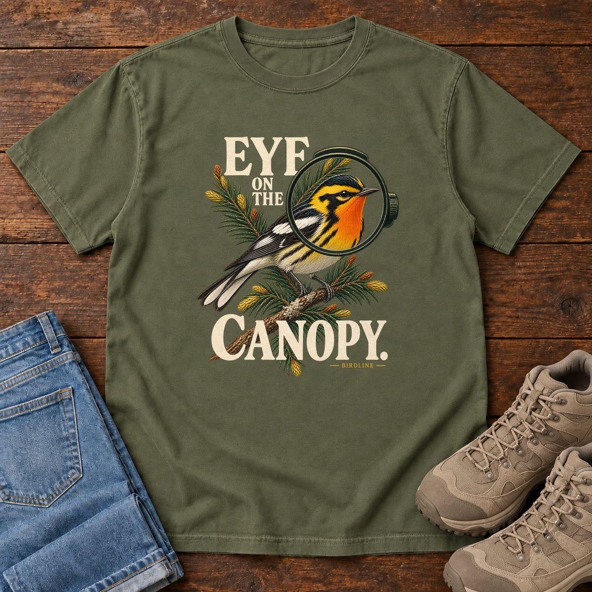 Eye on the Canopy Warbler T-Shirt in Hemp