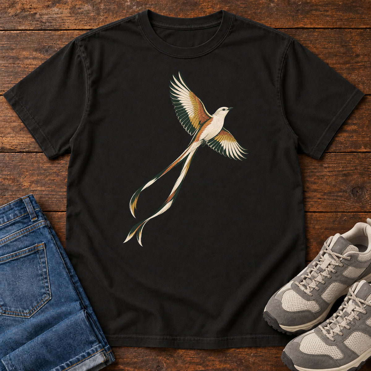 Scissor Tailed Flycatcher T-Shirt in Black